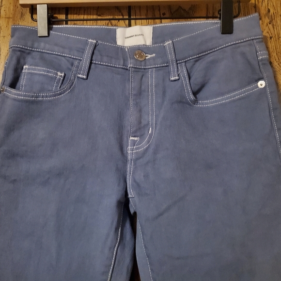 CURRENT/ELLIOT The Skinny Blue Gray Wash White Stitched Jeans - 25 - Picture 2 of 4